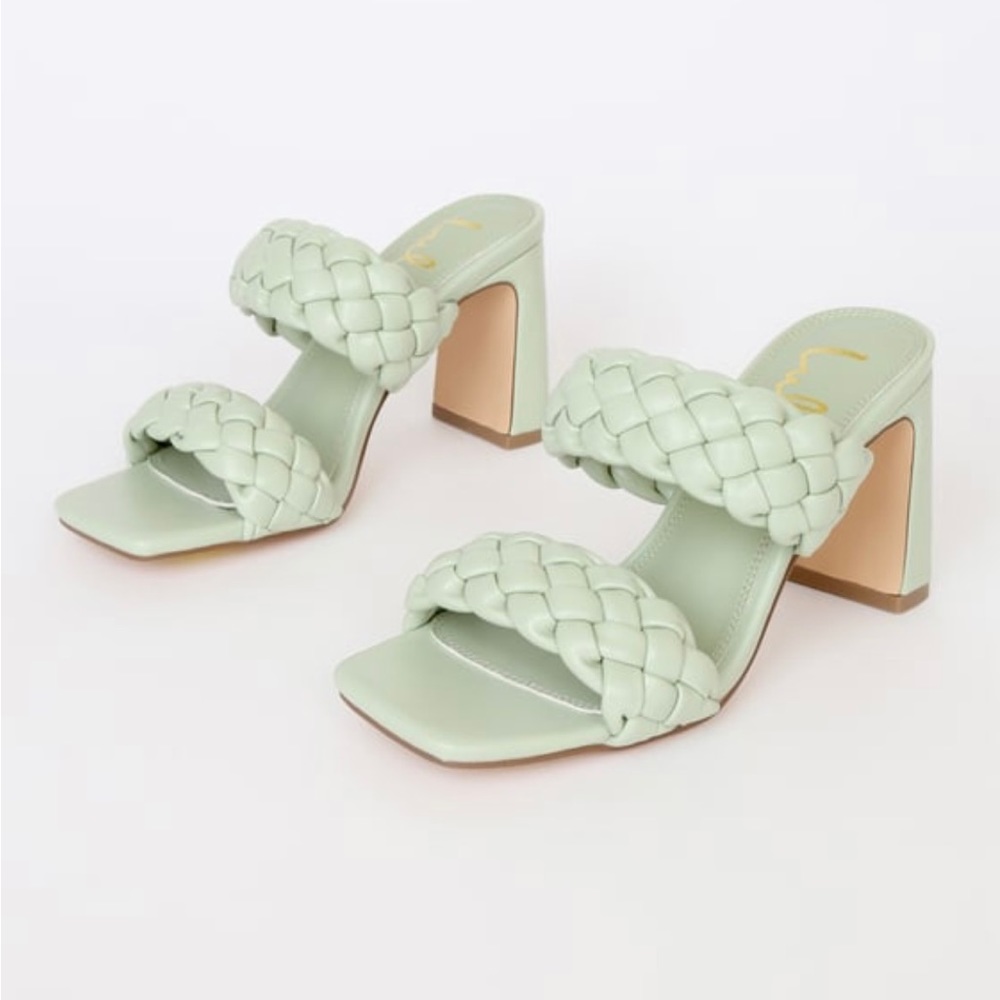 Mint Braid Heels/Mules
